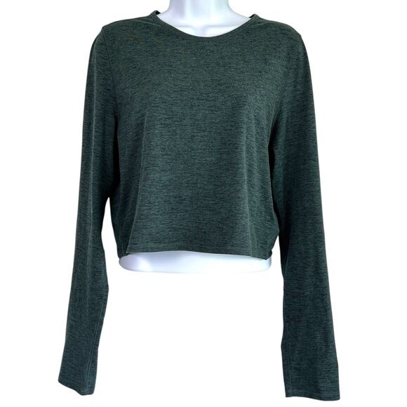 girlfriend collective Tops - Girlfriend Collective Womens ReSet Cropped Long Sleeve Top Moss Size XL Workout